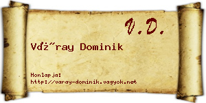 Váray Dominik névjegykártya